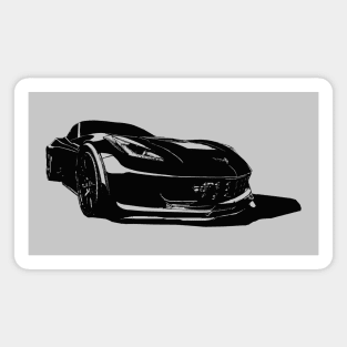 C7 Corvette Stingray - monochrome stylized #2 Magnet